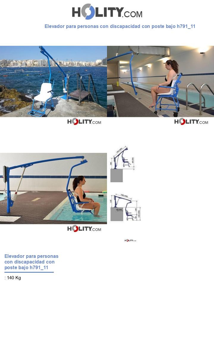 Elevador para personas con discapacidad con poste bajo h791_11