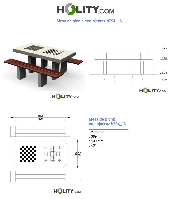 Mesa de picnic con ajedrez h794_13