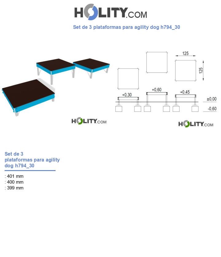 Set de 3 plataformas para agility dog h794_30