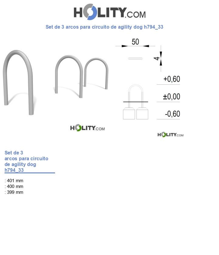 Set de 3 arcos para circuito de agility dog h794_33