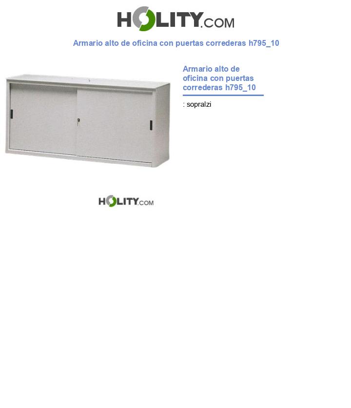 Armario alto de oficina con puertas correderas h795_10