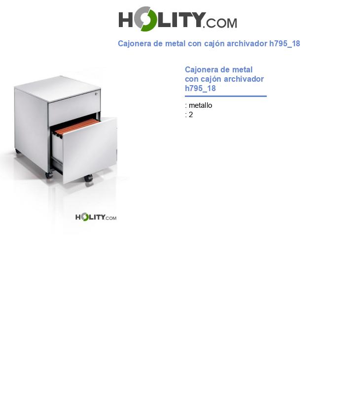 Cajonera de metal con cajón archivador h795_18