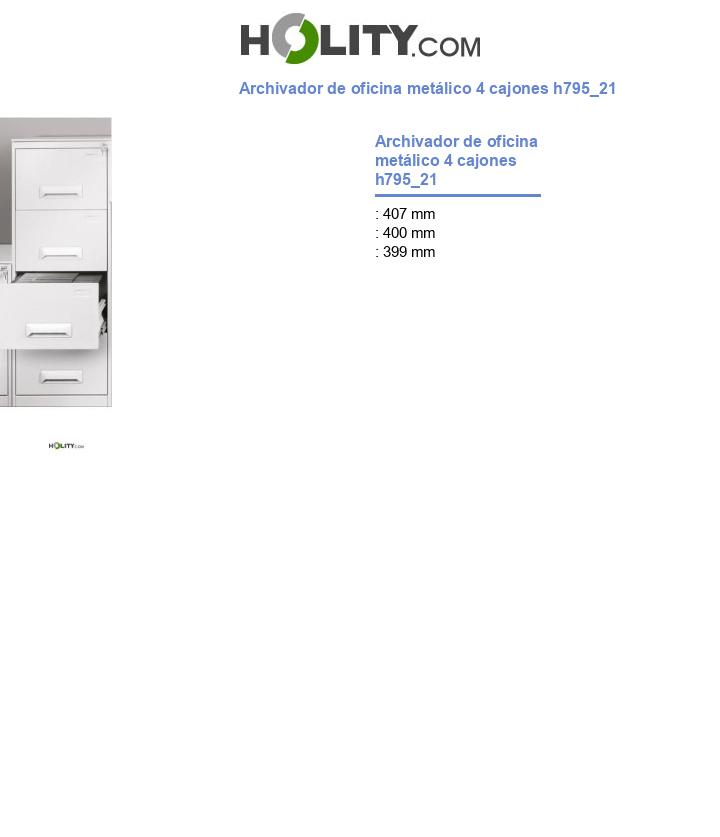 Archivador de oficina metálico 4 cajones h795_21