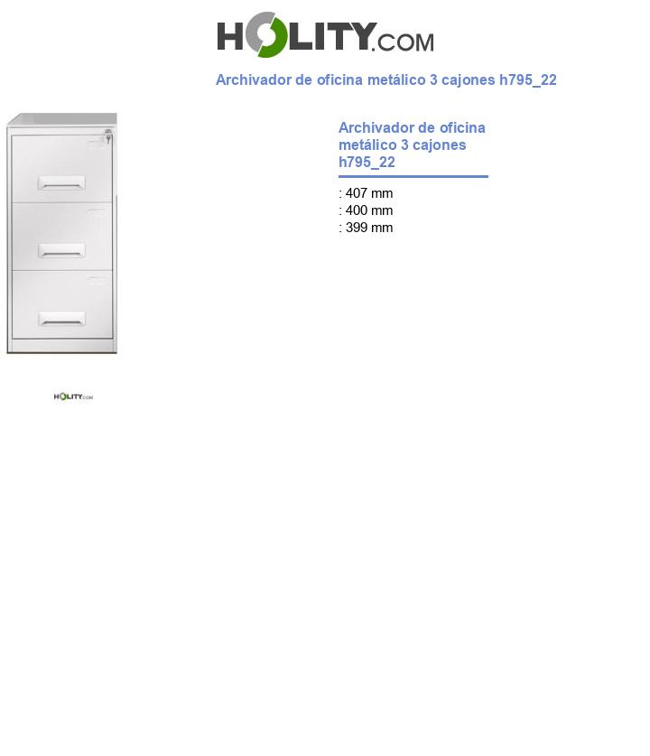 Archivador de oficina metálico 3 cajones h795_22
