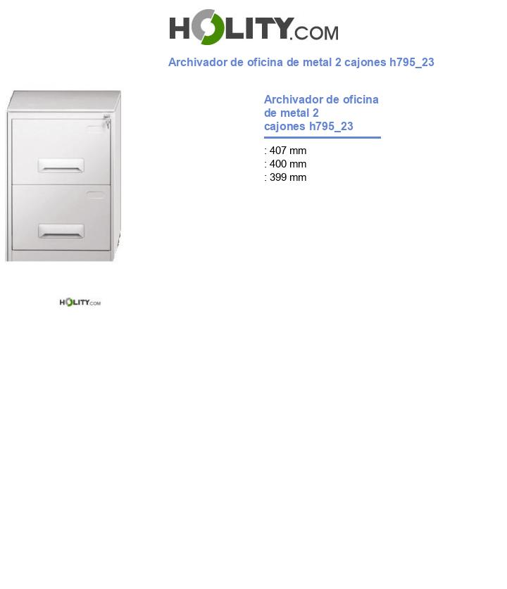 Archivador de oficina de metal 2 cajones h795_23
