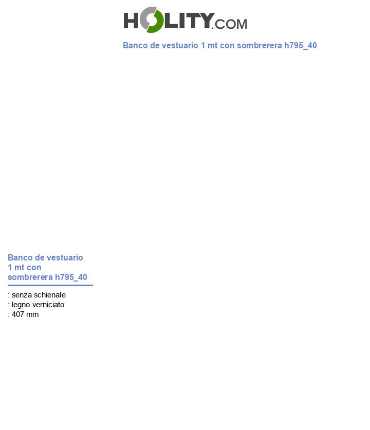 Banco de vestuario 1 mt con sombrerera h795_40