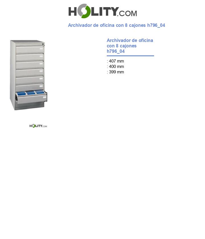Archivador de oficina con 8 cajones h796_04