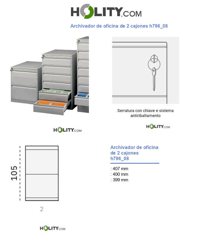 Archivador de oficina de 2 cajones h796_08