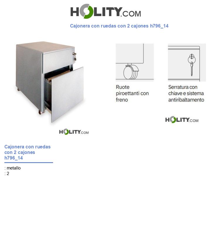 Cajonera con ruedas con 2 cajones h796_14