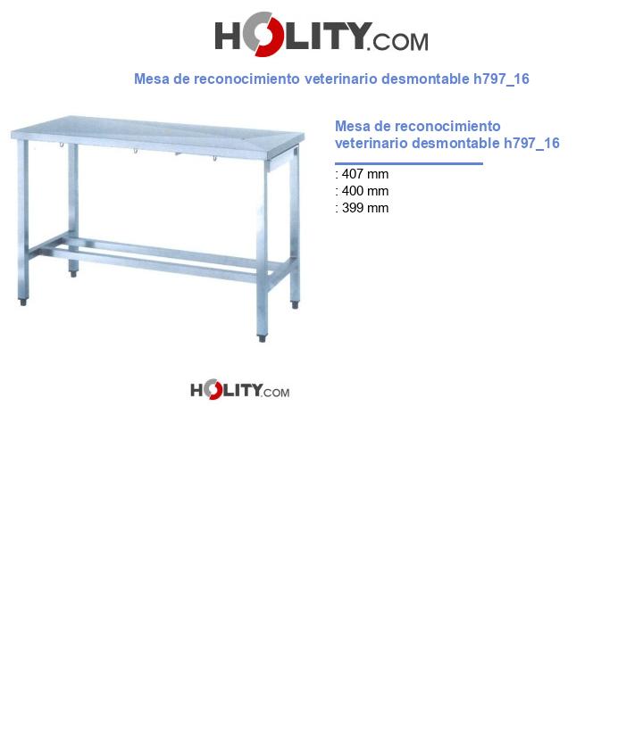 Mesa de reconocimiento veterinario desmontable h797_16