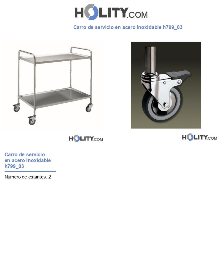 Carro de servicio en acero inoxidable h799_03