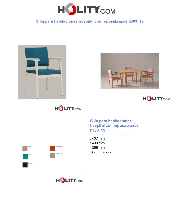 Silla para habitaciones hospital con reposabrazos h803_19