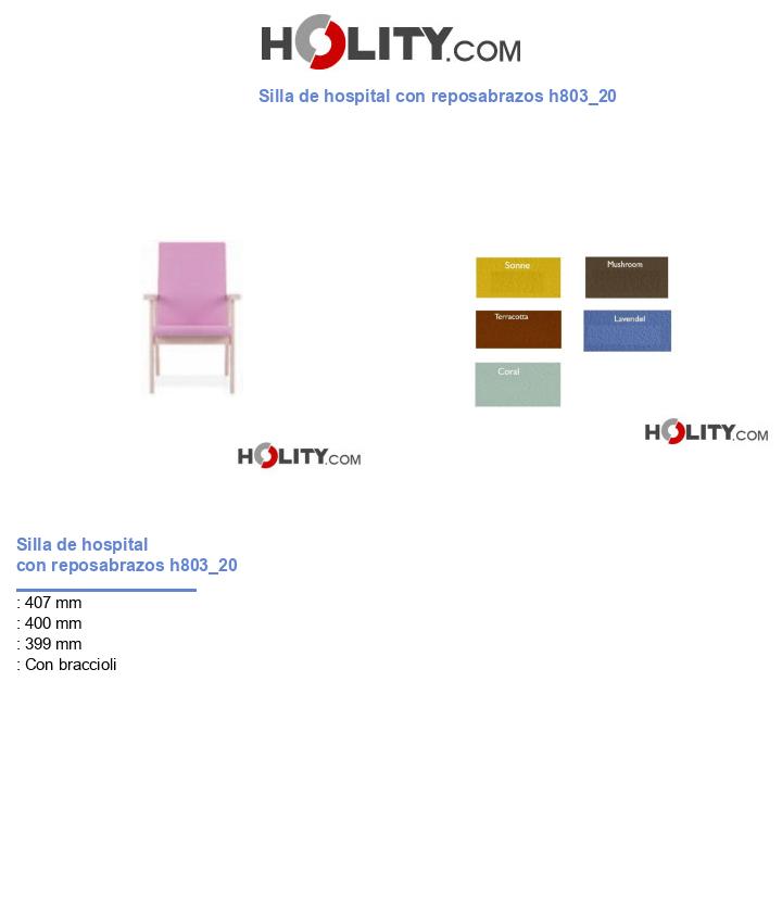 Silla de hospital con reposabrazos h803_20