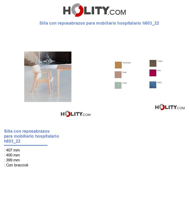 Silla con reposabrazos para mobiliario hospitalario h803_22