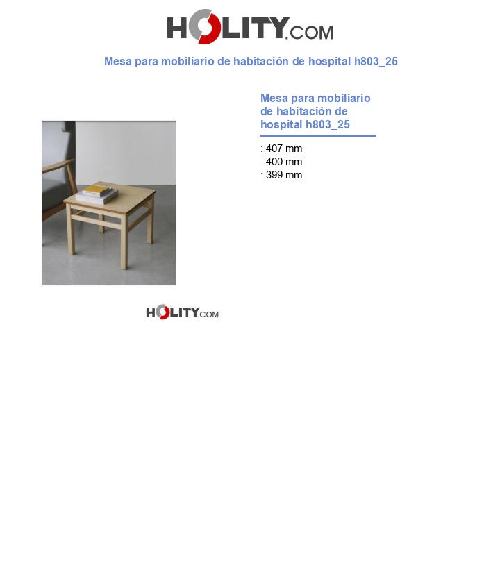 Mesa para mobiliario de habitación de hospital h803_25