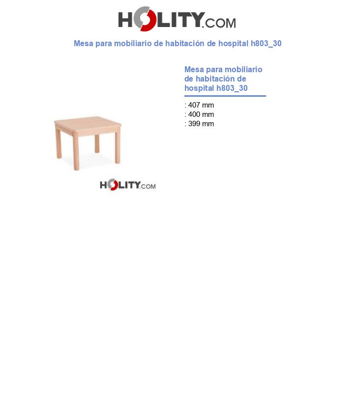 Mesa para mobiliario de habitación de hospital h803_30