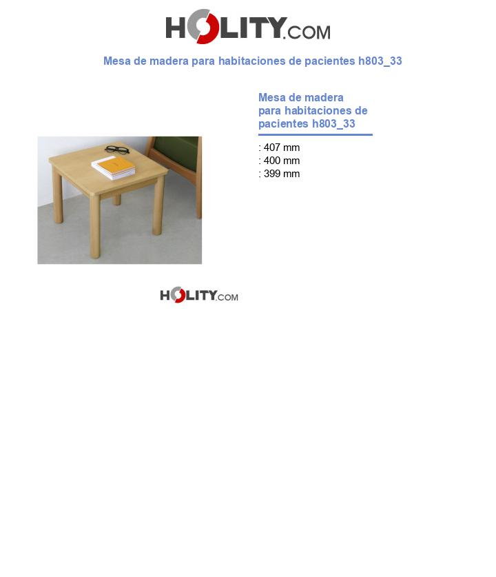 Mesa de madera para habitaciones de pacientes h803_33