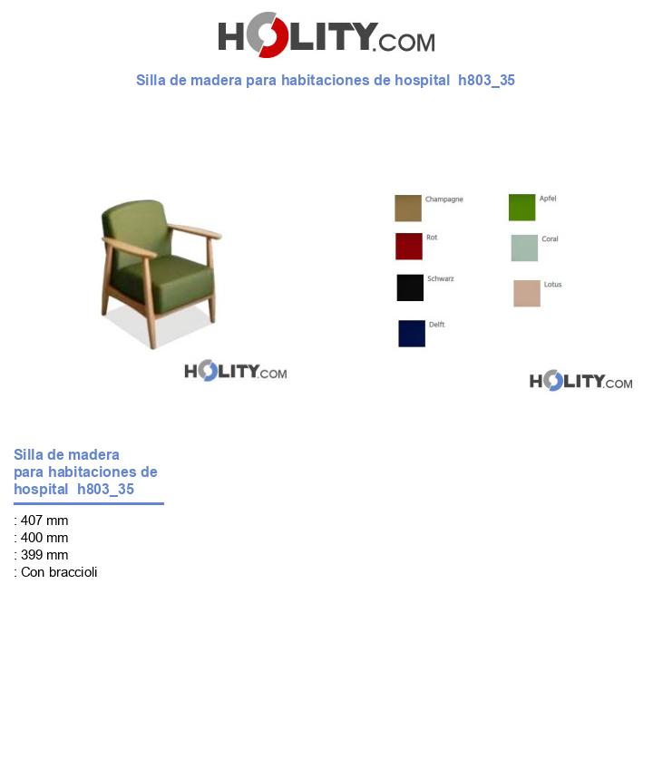 Silla de madera para habitaciones de hospital  h803_35