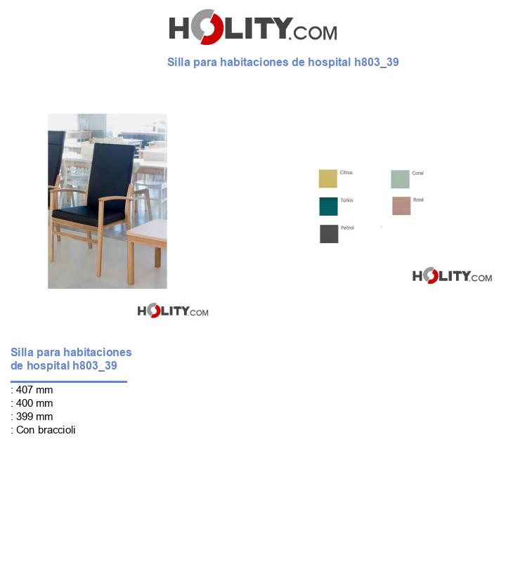 Silla para habitaciones de hospital h803_39