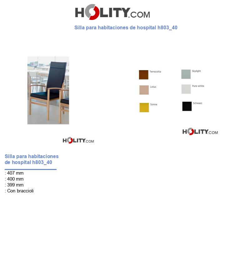 Silla para habitaciones de hospital h803_40