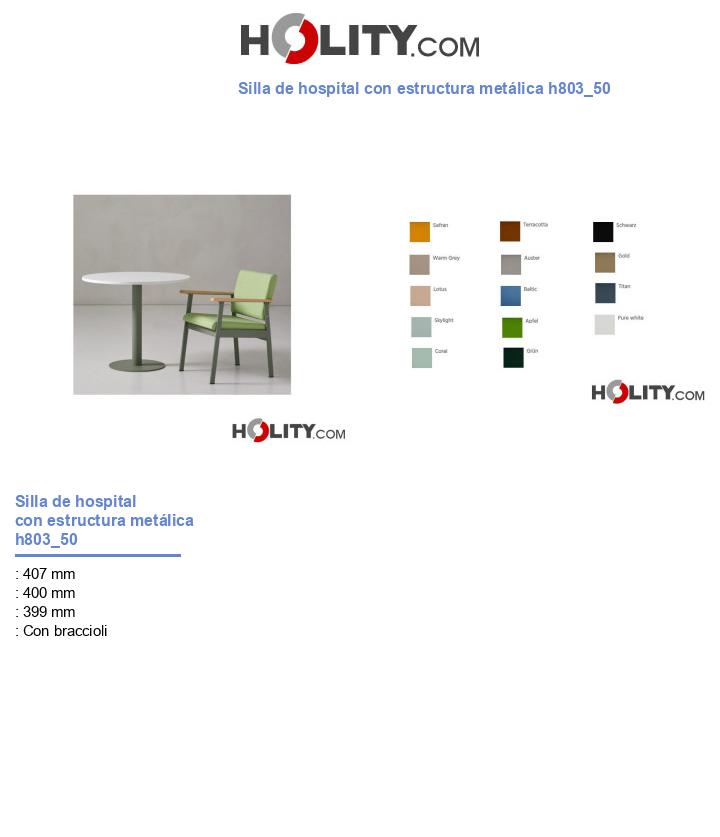 Silla de hospital con estructura metálica h803_50