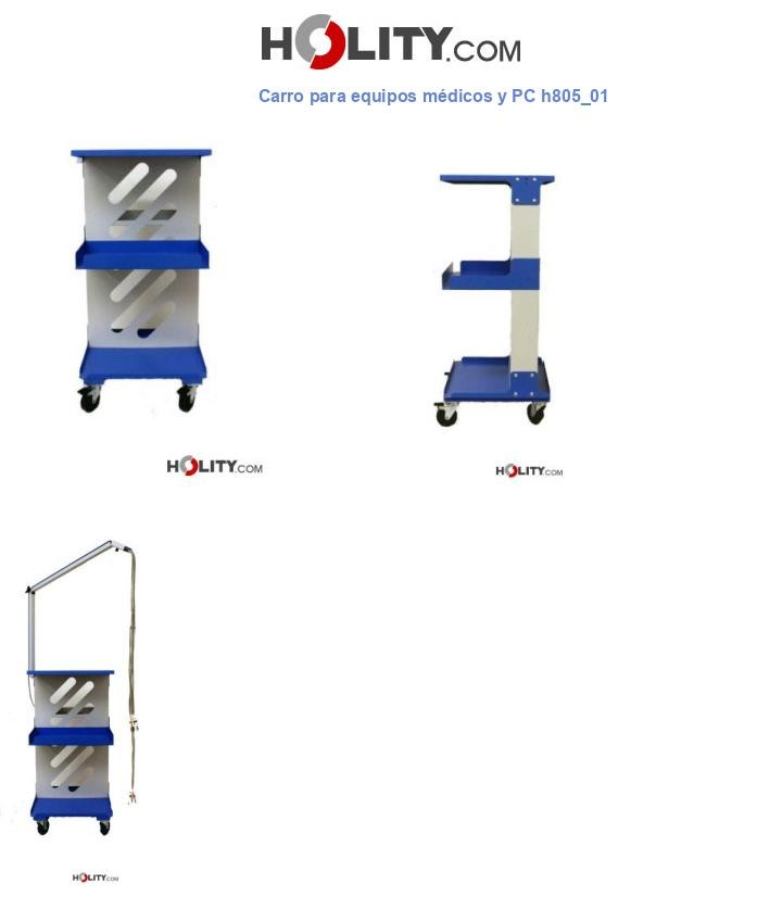 Carro para equipos médicos y PC h805_01