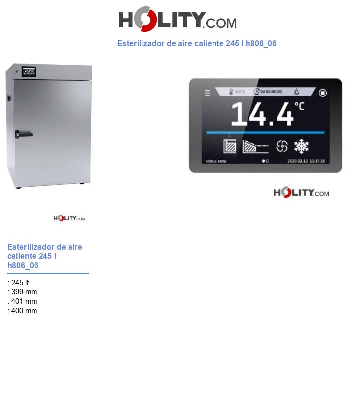 Esterilizador de aire caliente 245 l h806_06