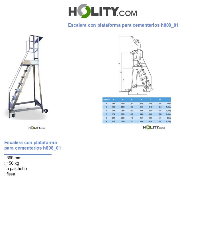 Escalera con plataforma para cementerios h808_01