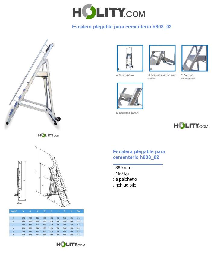 Escalera plegable para cementerio h808_02