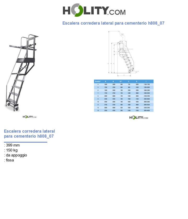 Escalera corredera lateral para cementerio h808_07