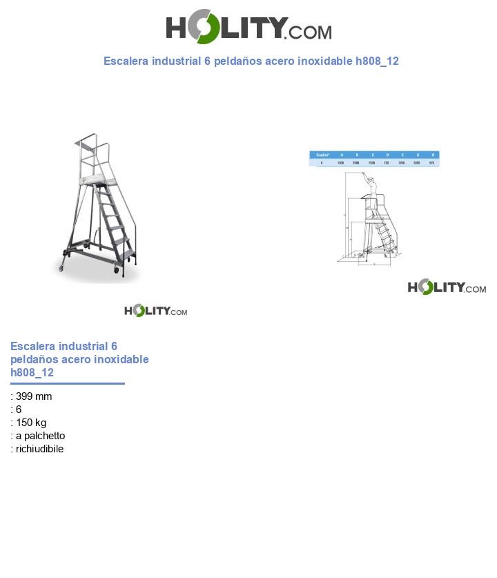 Escalera industrial 6 peldaños acero inoxidable h808_12
