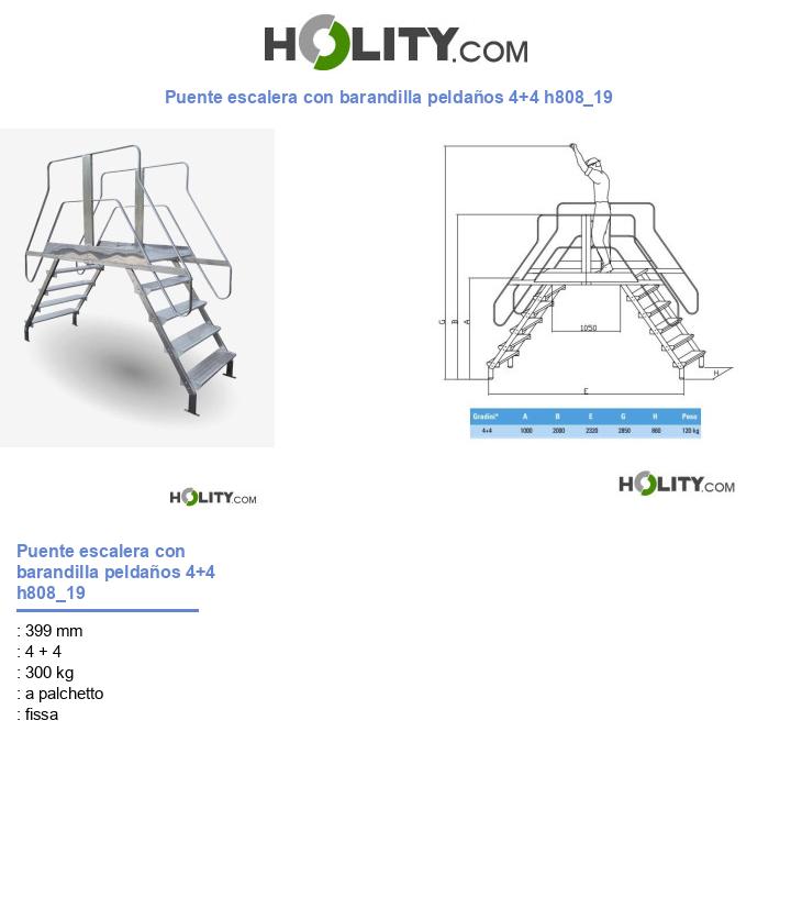 Puente escalera con barandilla peldaños 4+4 h808_19