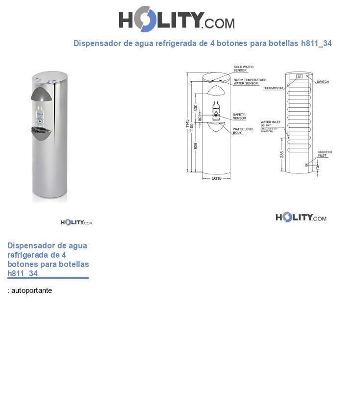Dispensador de agua refrigerada de 4 botones para botellas h811_34