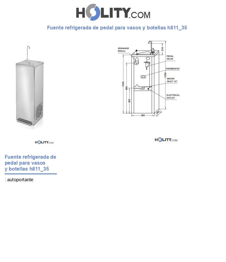 Fuente refrigerada de pedal para vasos y botellas h811_35