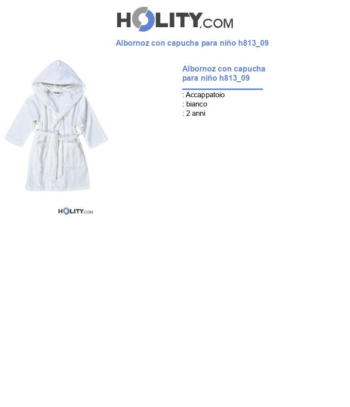 Albornoz con capucha para niño h813_09