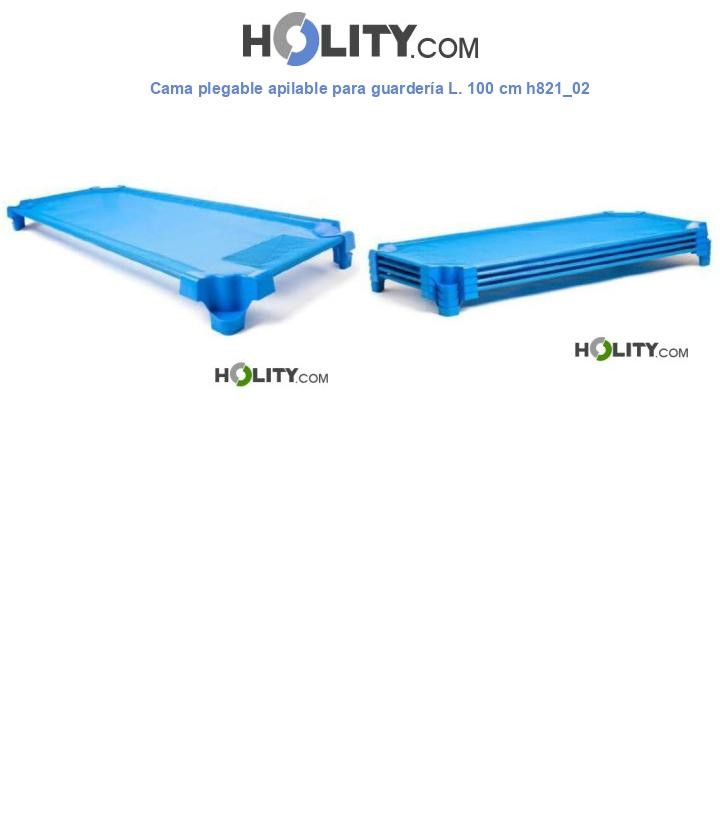 Cama plegable apilable para guardería L. 100 cm h821_02