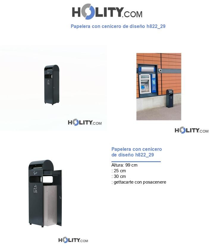 Papelera con cenicero de diseño h822_29