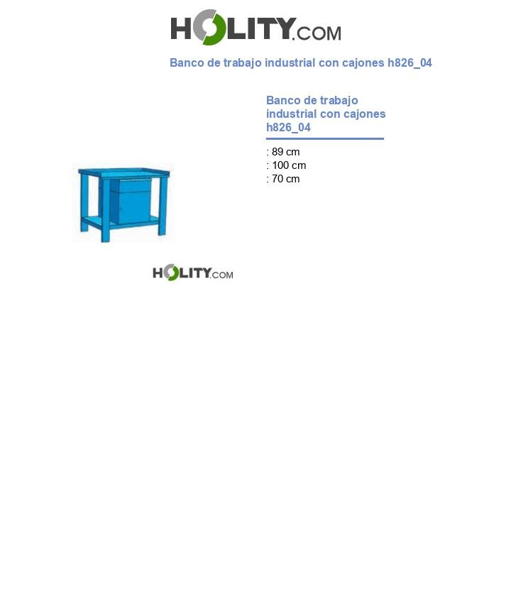 Banco de trabajo industrial con cajones h826_04