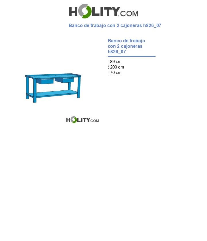 Banco de trabajo con 2 cajoneras h826_07