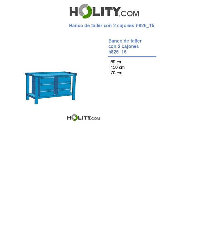 Banco de taller con 2 cajones h826_15