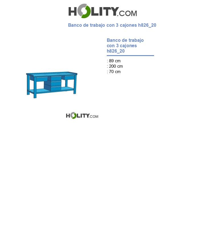 Banco de trabajo con 3 cajones h826_20