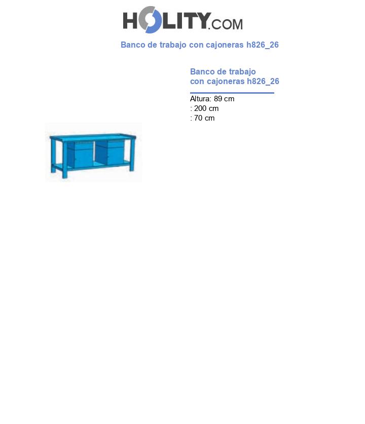 Banco de trabajo con cajoneras h826_26
