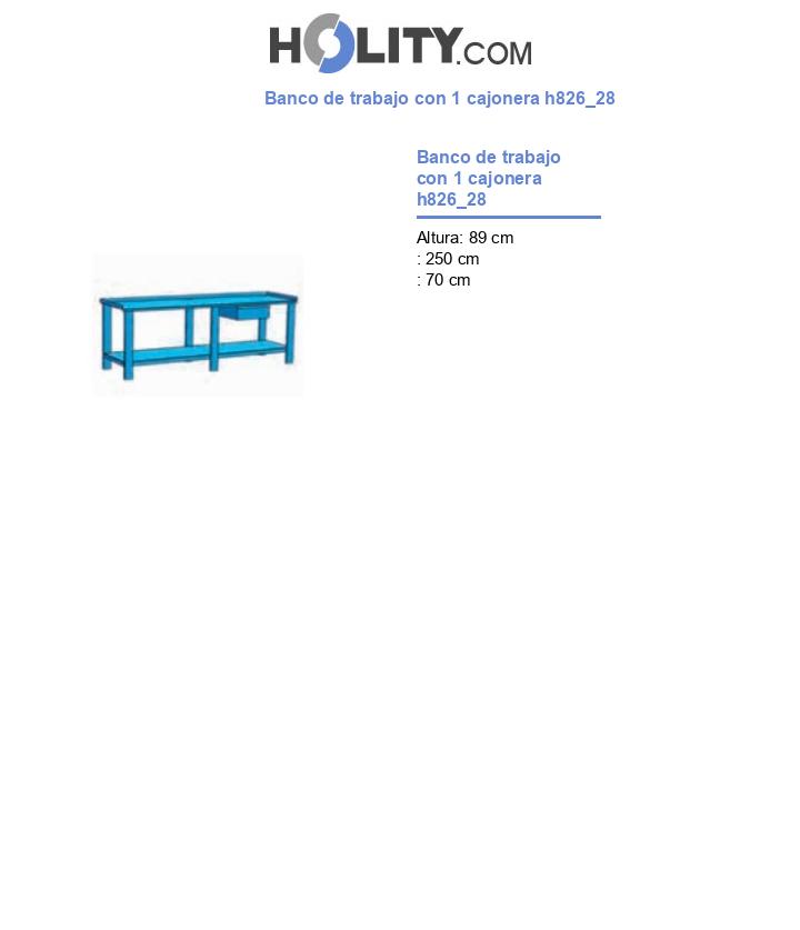 Banco de trabajo con 1 cajonera h826_28