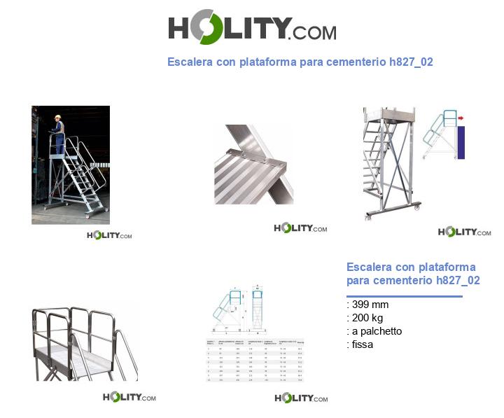 Escalera con plataforma para cementerio h827_02
