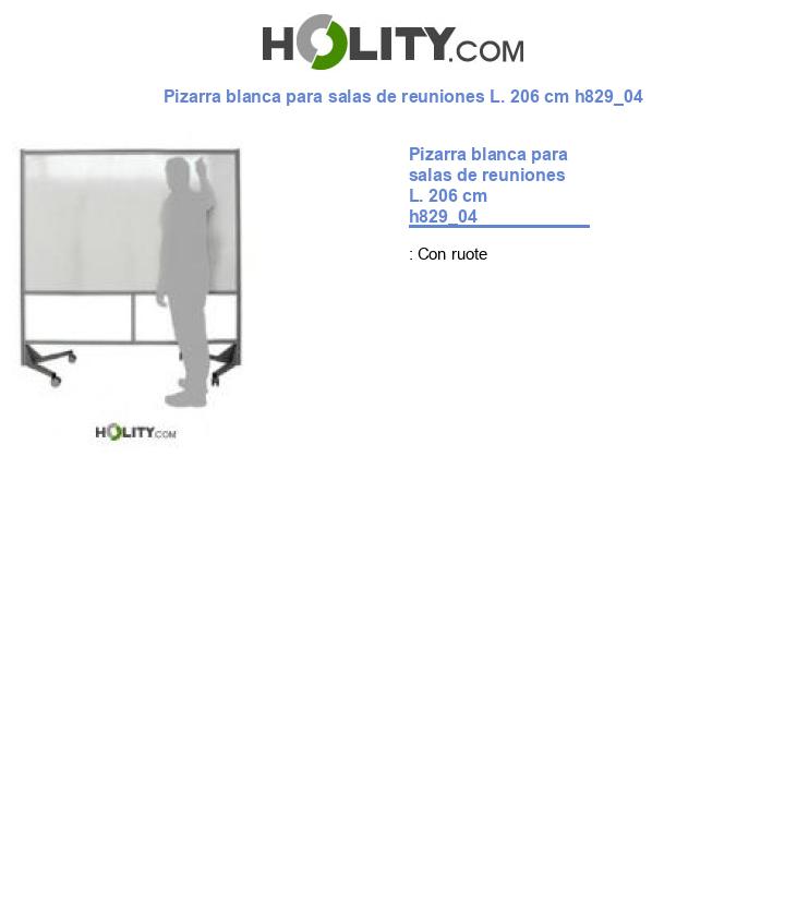 Pizarra blanca para salas de reuniones L. 206 cm h829_04