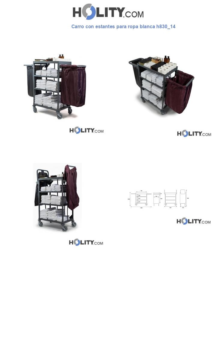 Carro con estantes para ropa blanca h830_14