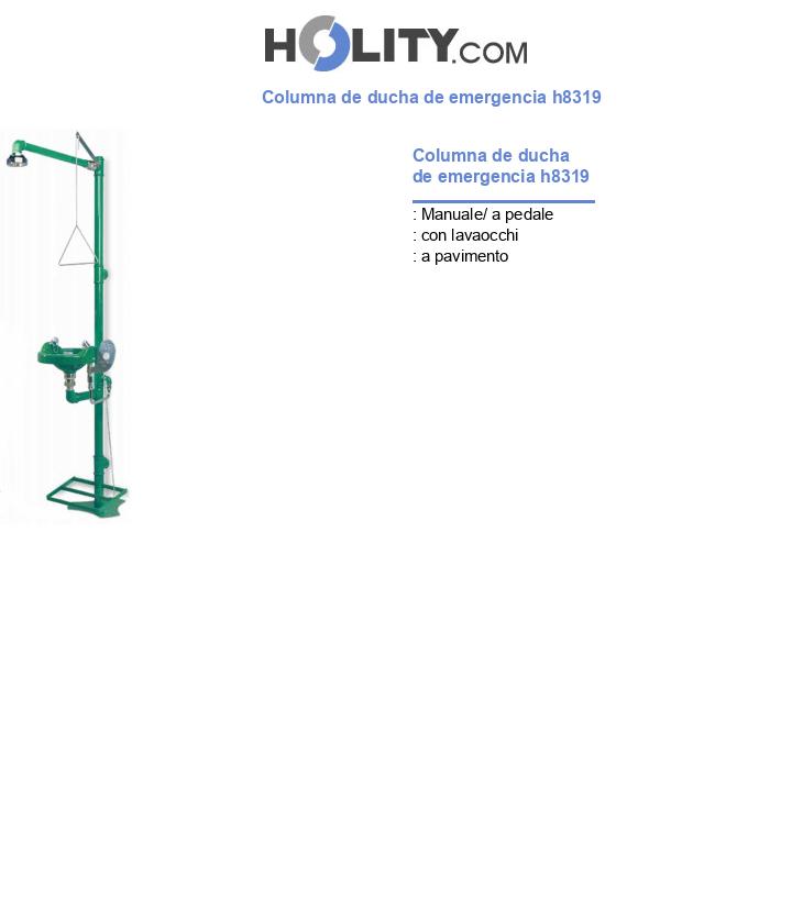 Columna de ducha de emergencia h8319