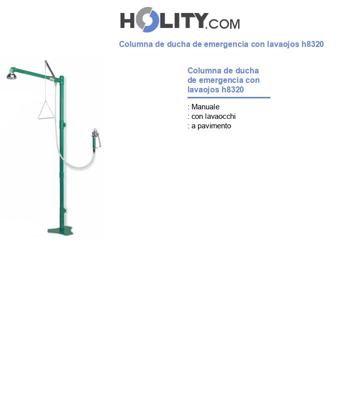 Columna de ducha de emergencia con lavaojos h8320