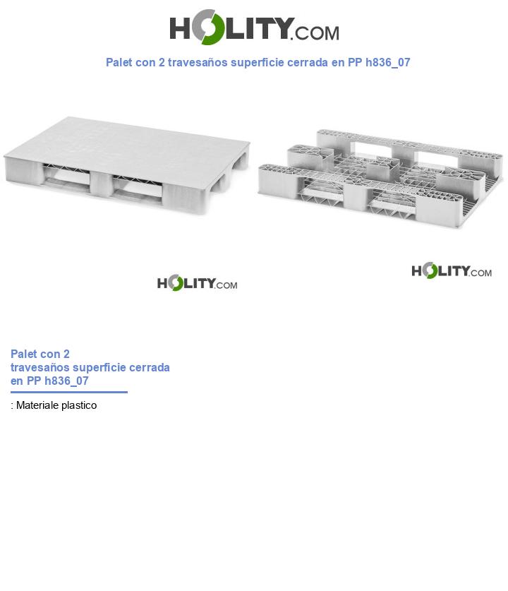 Palet con 2 travesaños superficie cerrada en PP h836_07