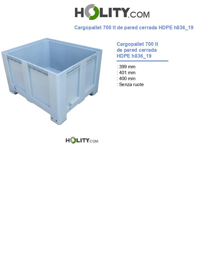 Cargopallet 700 lt de pared cerrada HDPE h836_19